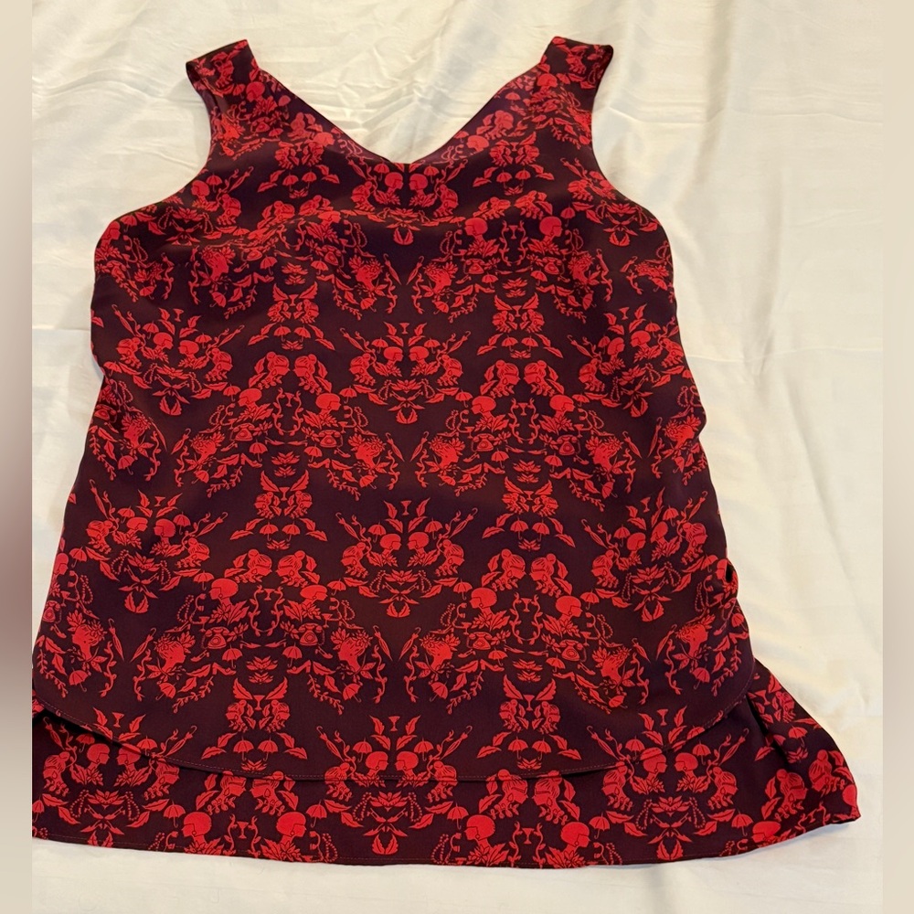 CAbi Plum and Raspberry Pink Sleeveless Draped Top